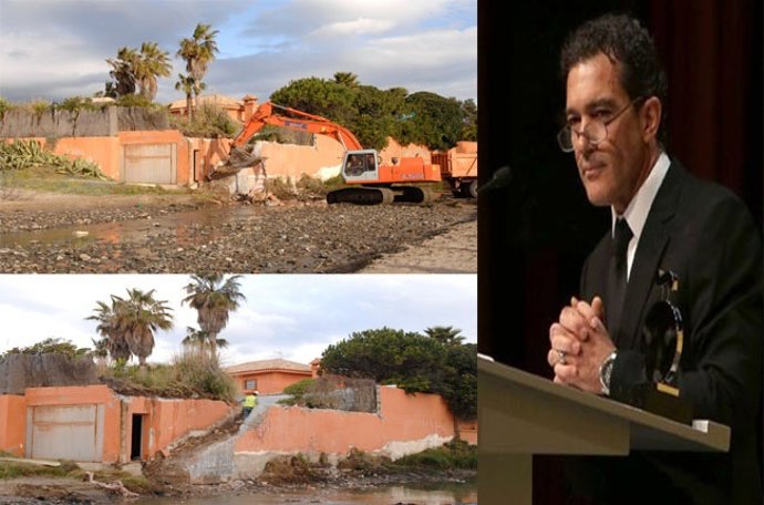 Derriban parte de la casa de Antonio Banderas