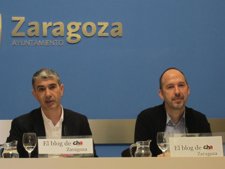 El portavoz de CHA, Juan Martín y el concejal de CHA, Carmelo Asensio