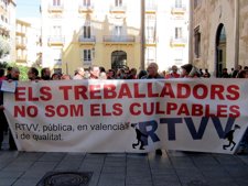 Protesta de trabajadores de RTVV
