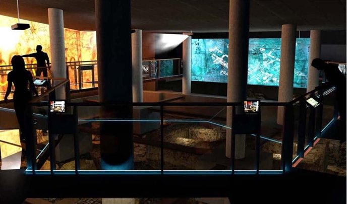 Recreación del futuro museo en torno al yacimiento del Teatro de Títeres