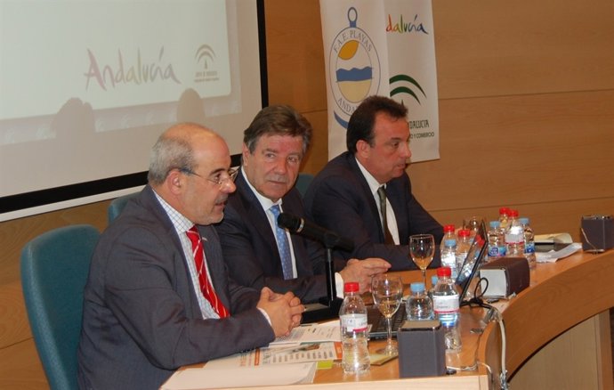 Francisco Artacho, Norberto del Castillo en Expoplaya turismo andaluz