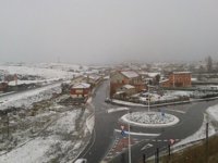 Nieva en Santander al nivel del mar y las temperaturas bajan hasta los menos 3,6 grados en Reinosa