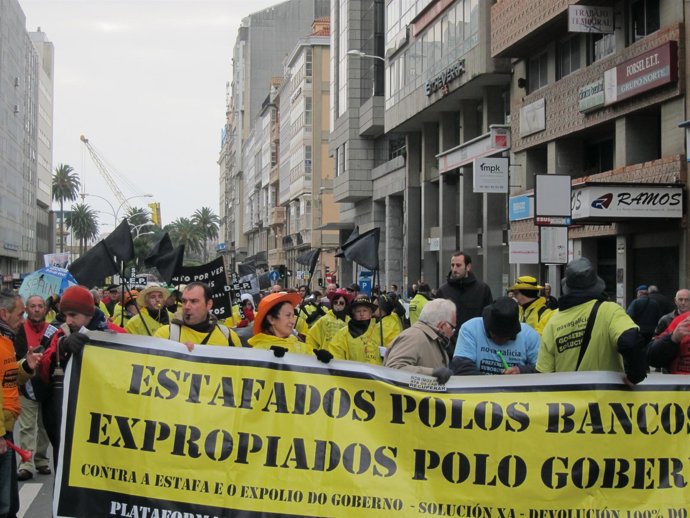 Manifestación De Afectados Por Preferentes En A Coruña