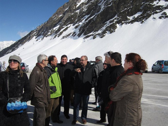 Lambán en una zona nevada de Boltaña