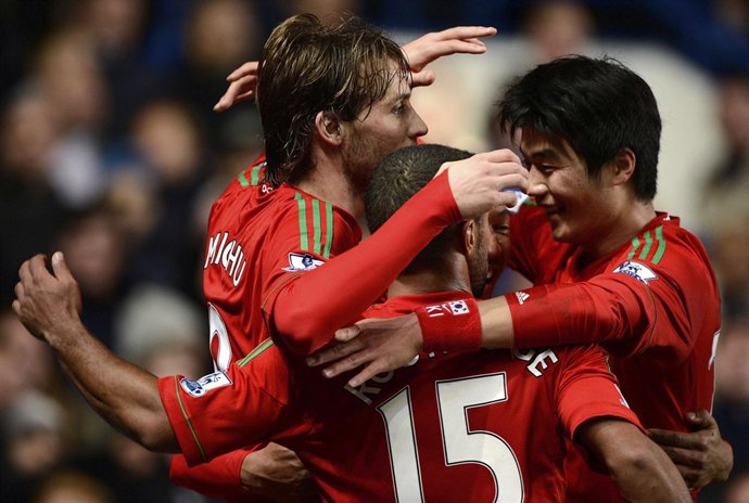 Michu celebra un gol del Swansea