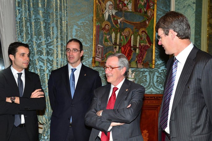 Xavier Trias y el CEO de Blackberry MWC        