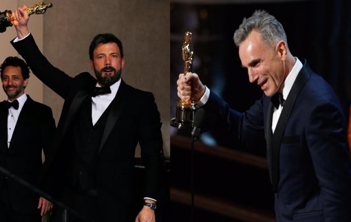 Ben Affleck y Daniel Day-Lewis con su Oscar