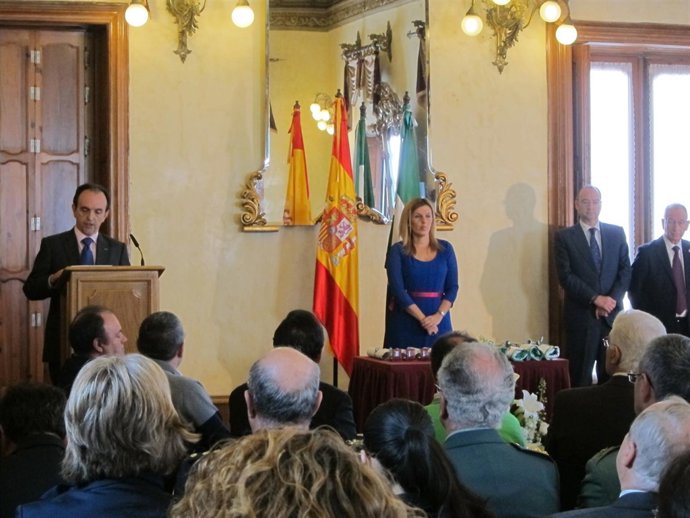 El consejero de Turismo, Rafael Rodríguez, durante su discurso