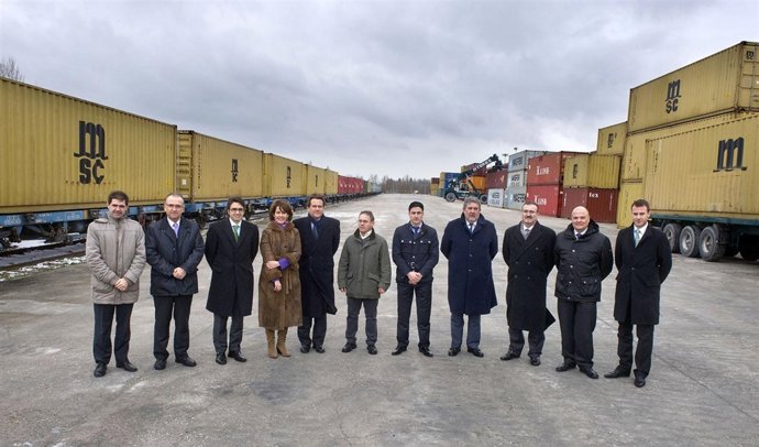 Yolanda Barcina, en la inauguración de la Terminal Intermodal de Noáin.