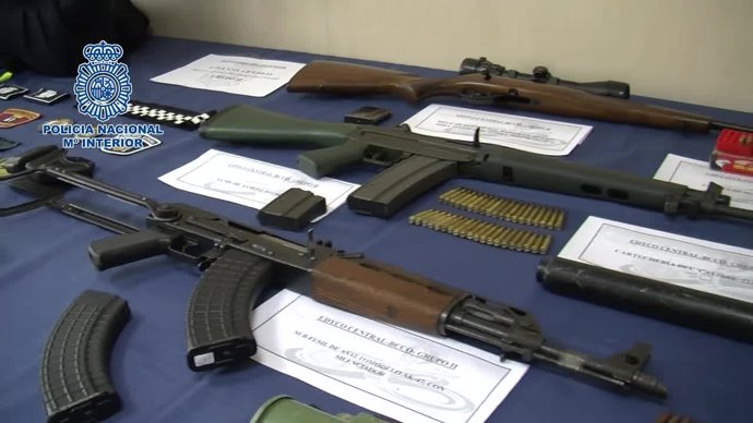 Arsenal incautado a la banda de sicarios colombianos desarticulada en España