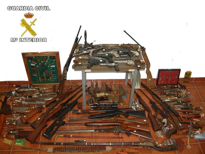 Armas incautadas por la Guardia Civil 