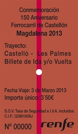 Billete conmemorativo de Castellón