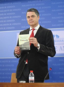 El portavoz del Grupo Popular, Carlos Rojas, hoy en rueda de prensa