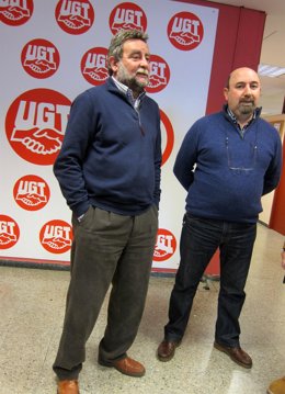 Francisco Fernández y Manuel Salazar, en el congreso extraordinario de UGT-Jaén.