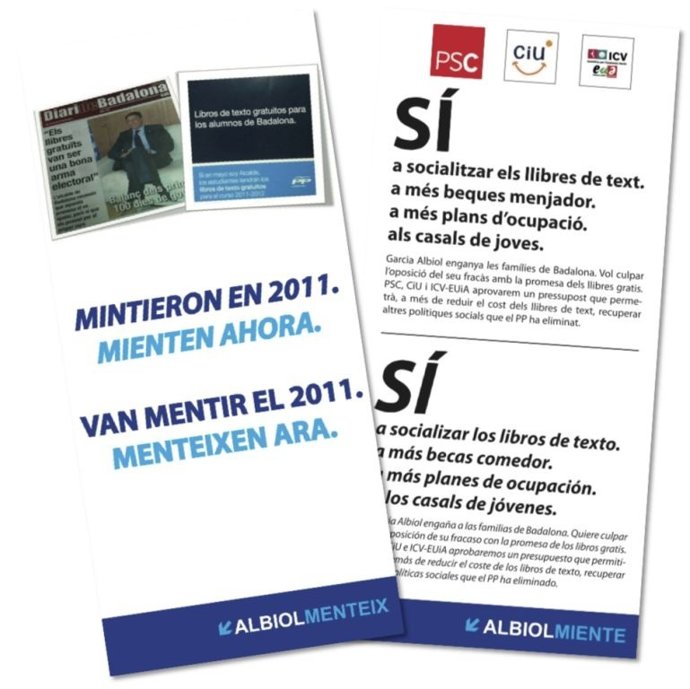 Folletos de la oposición de Badalona