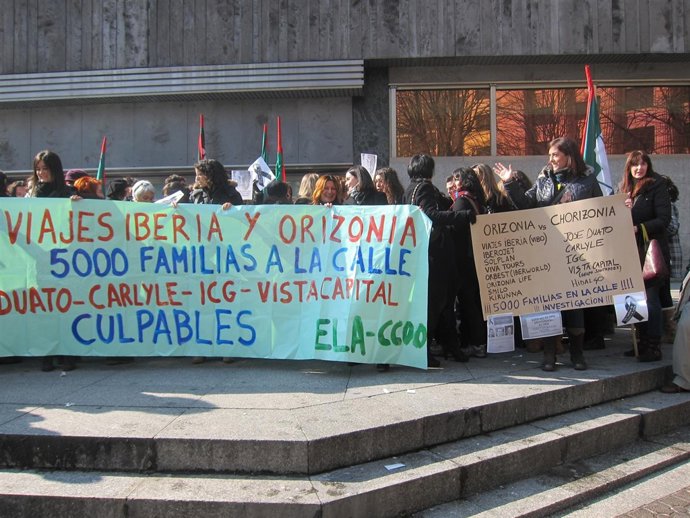 Concentración  de los trabajadores de Orizonia.