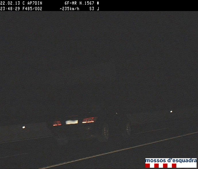 Vehículo interceptado a 235 km/h en la AP-7