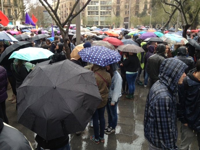 Manifestación de estudiantes en Barcelona