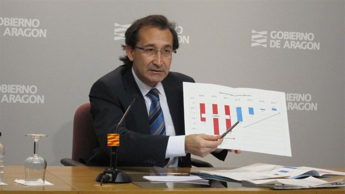 El consejero de Hacienda y Administración Pública de Aragón, José Luis Saz
