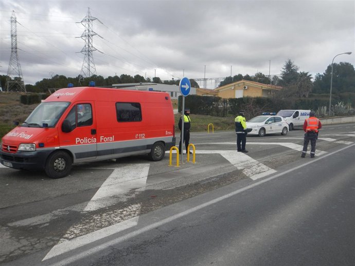 Control conjunto de Policía Foral y Policía Municipal de Tudela.