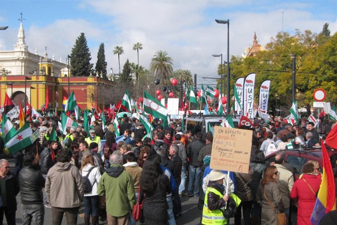 Manifestación del 'bloque crítico' el 28-F en Sevilla