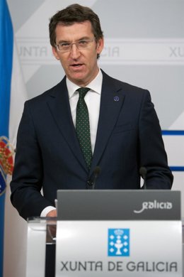 Alberto Núñez Feijóo, en rueda de prensa