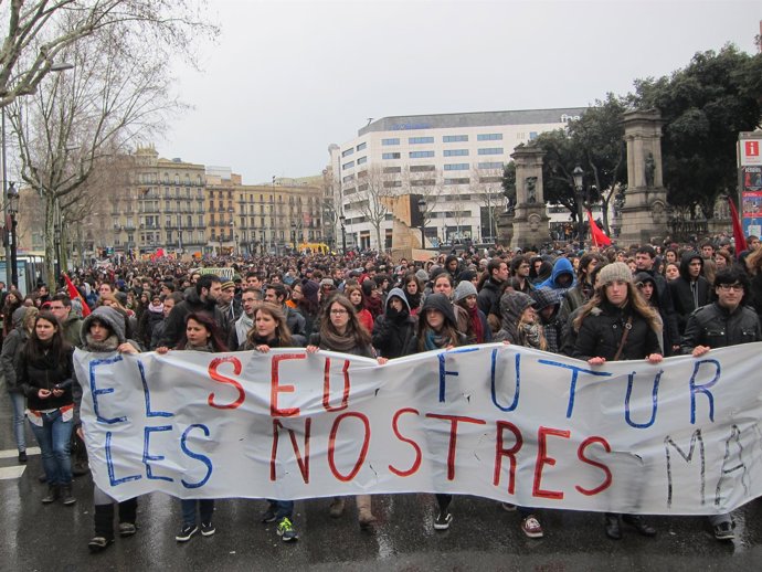 Manifestación de universitarios y profesores