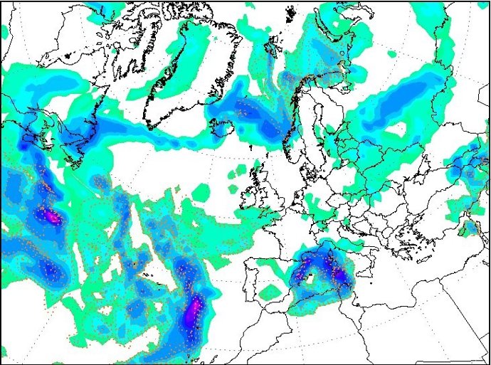 Previsión de lluvia para las próximas doce horas