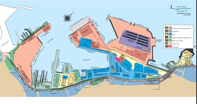 Mapa de la Autoridad Portuaria de Marín