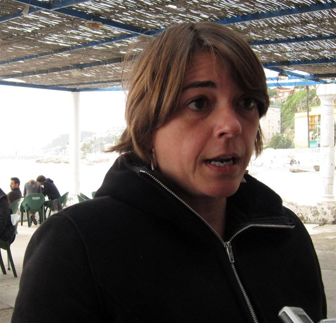 La consejera de Fomento Elena Cortés atiende a los medios