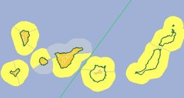Aviso naranja y amarillo en Canarias