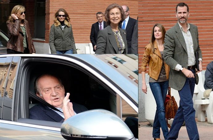 Familia Real entrando a la clínica La Milagrosa 