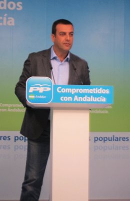 El portavoz de Función Pública PP-A, Rafael Ruiz Canto, hoy en rueda de prensa