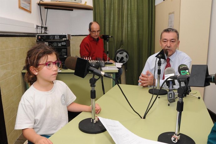 Rivero, en la entrevista con los alumnos