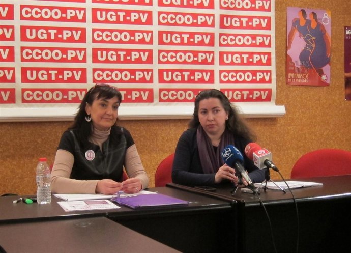 Cándida Barroso (CCOO-PV) y Petra Araque (UGT-PV)