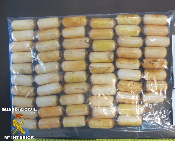Cápsulas de cocaína intervenidas a una mujer en Manises