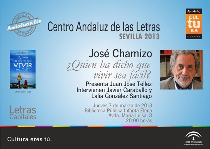 Cartel del acto de presentación del libro de José Chamizo