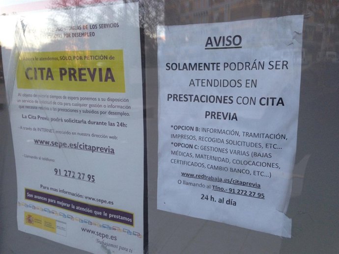 Paro, parados, oficinas de empleo del INEM