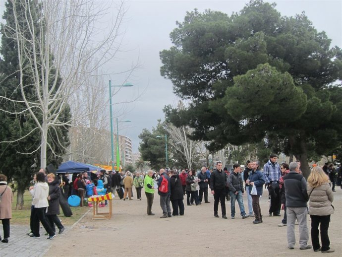 Celebración de la Cincomarzada en el parque de Macanaz.