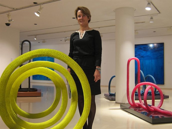 Mónica Ridruejo tras presentar su exposición 'Eikonoma' en el IVAM