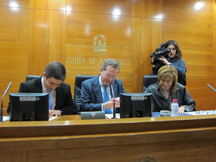 De Llera junto a la delegada del Gobierno andaluz y el presidente de Diputación
