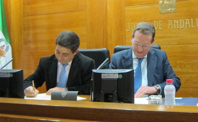 De Llera junto al presidente de la Diputación de Jaén hoy