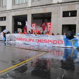 Concentración de trabajadores de Santa Bárbara