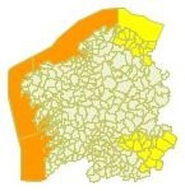 Alerta en Galicia para el sábado 9 de marzo