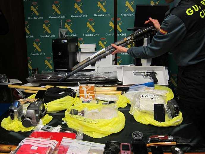 Material incautado a banda venta de heroína en Valdejalón