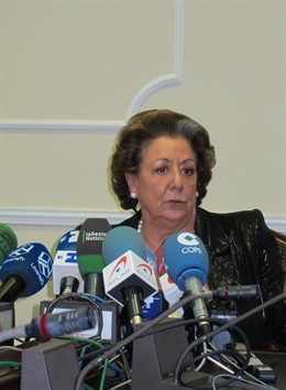 Barberá durante la rueda de prensa