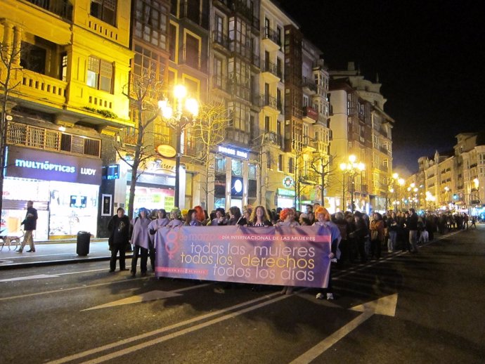Manifestación del Día Internacional de la Mujer en Santander