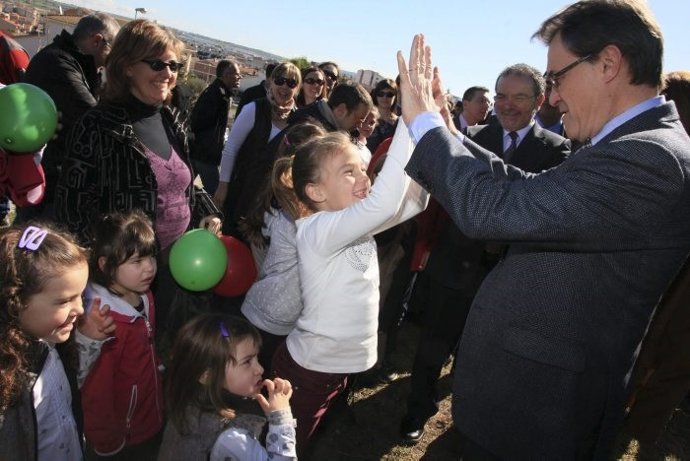 Artur Mas en la Fiesta del Árbol en Tàrrega (Lleida)