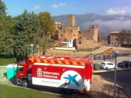 Puesto de mando avanzado junto al Castillo de Javier.