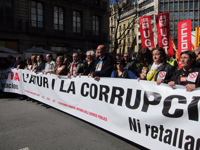 Manifestación sindical contra la corrupción
